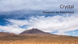  Presentation with scenery - Colorful PPT theme enhanced with high mountain in the spacious backdrop and a  colored foreground