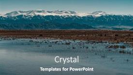  Presentation with mountain lake - Presentation having high-mountain-landscape background and a  colored foreground