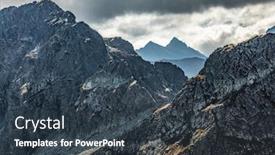  Presentation with mountain view - Audience pleasing slide deck consisting of high-mountain-peaks-and-stormy backdrop and a tawny brown colored foreground