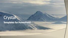  Presentation with format data low value range - Amazing PPT theme having high mountain range in winter backdrop and a ocean colored foreground