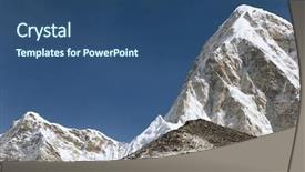  Presentation with everest - Slide deck having high mountains in cloud nepal everest region background and a ocean colored foreground