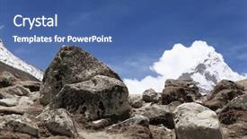  Presentation with everest - PPT theme featuring high mountains in white cloud nepal everest background and a ocean colored foreground