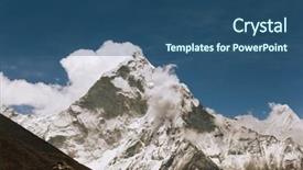  Presentation with everest - Presentation enhanced with high mountains in white cloud nepal everest background and a ocean colored foreground