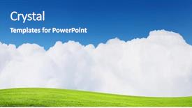  Presentation with green grass under the snow - Audience pleasing PPT theme consisting of high mountains under snow backdrop and a teal colored foreground