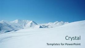  Presentation with ice mountain - PPT theme having high mountains under snow background and a sky blue colored foreground