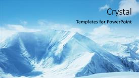  Presentation with ice mountain - Amazing presentation design having high mountains under snow backdrop and a light blue colored foreground
