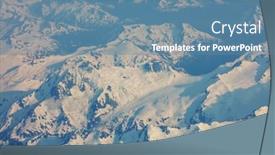  Presentation with mountains - Audience pleasing PPT theme consisting of high-mountains-view-frow-above backdrop and a teal colored foreground