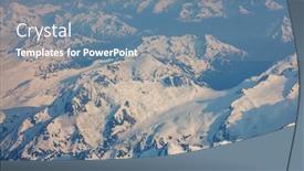  Presentation with mountains - Colorful presentation design enhanced with high-mountains-view-frow-above backdrop and a seafoam green colored foreground