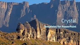  Presentation with south africa - Theme with high-peaks-in-the-drakensberg background and a ocean colored foreground