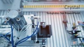  Presentation with manufacturing process - PPT theme featuring high-performance-automatic-manufacturing-assembly background and a light blue colored foreground