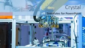  Presentation with manufacturing process - PPT theme having high-performance-automatic-manufacturing-assembly background and a light blue colored foreground