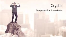  Presentation with mountain top - Amazing slide deck having high performance building - professional winner business person standing backdrop and a cream colored foreground