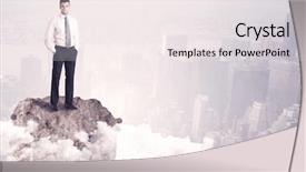  Presentation with businessman standing on maze - Beautiful PPT layouts featuring high performance building - young successful happy businessman standing backdrop and a  colored foreground