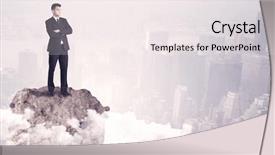  Presentation with businessman standing on maze - Beautiful PPT theme featuring high performance building - young successful happy businessman standing backdrop and a  colored foreground