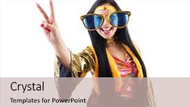  Presentation with latino - Presentation consisting of high performance culture - girl in colourful latino dress background and a soft green colored foreground