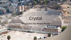 Presentation with amphitheater - Slides enhanced with high performance culture - panoramic view on roman amphitheater background and a light gray colored foreground