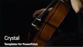  Presentation with instrument - Audience pleasing theme consisting of high performance culture - professional cellist playing her cello backdrop and a black colored foreground