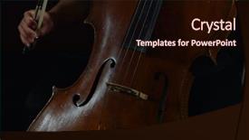  Presentation with instrument - Presentation theme having high performance culture - professional cellist playing her cello background and a wine colored foreground