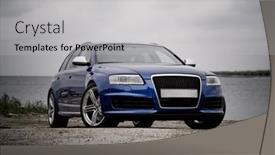  Presentation with performance - Colorful PPT theme enhanced with high-performance-family-estate-car backdrop and a light gray colored foreground
