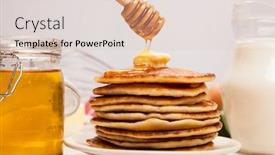  Presentation with blueberry - Cool new presentation theme with high pile of delicious pancakes with blueberry backdrop and a lemonade colored foreground