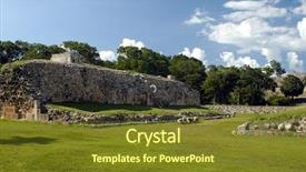  Presentation with mayan - Presentation design having high priest - mayan ball field background and a  colored foreground