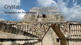  Presentation with mayan - Beautiful PPT theme featuring high priest - mayan ruins at chichen itza backdrop and a  colored foreground