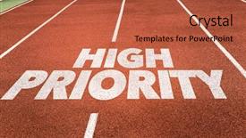  Presentation with college running track hurdle - Amazing presentation having high priority written on running backdrop and a red colored foreground