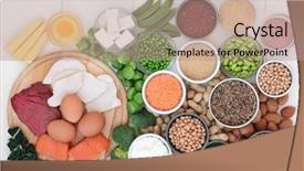  Presentation with dietary supplement - Cool new slide deck with supplements - food with high protein content backdrop and a coral colored foreground