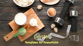  Presentation with protein food - Cool new presentation theme with high protein food and different powders on table backdrop and a tawny brown colored foreground