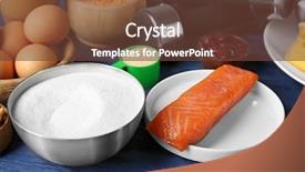  Presentation with protein food - Audience pleasing slide deck consisting of high protein food and powder backdrop and a tawny brown colored foreground