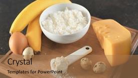  Presentation with protein food - Colorful PPT theme enhanced with high protein food and powder backdrop and a  colored foreground