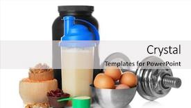  Presentation with protein food - PPT layouts with high protein food powder background and a light gray colored foreground