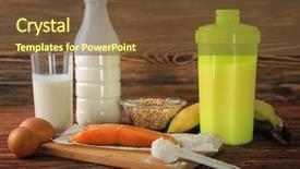  Presentation with food banana - Slide deck consisting of high protein food powder background and a tawny brown colored foreground