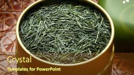  Presentation with high tea - Slide deck featuring high-quality-japanese-gyokuro-sencha background and a tawny brown colored foreground
