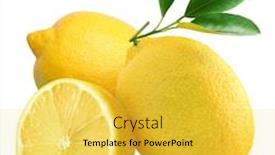  Presentation with lemons - Presentation having high-quality photo ripe lemons on a white background background and a yellow colored foreground