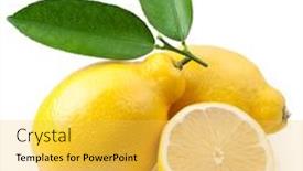  Presentation with lemons - Presentation theme consisting of high-quality photo ripe lemons on a white background background and a yellow colored foreground