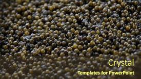  Presentation with high quality - Audience pleasing slide set consisting of high quality real natural sturgeon black caviar close-up delicatessen texture of expensive luxury caviar backdrop seafood flat lay top view backdrop and a tawny brown colored foreground