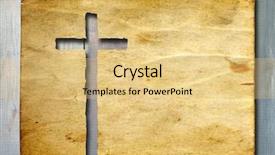  Presentation with designs - Cool new slides with high resolution christian cross cut backdrop and a yellow colored foreground