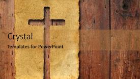  Presentation with christian easter - Audience pleasing slide deck consisting of high resolution christian cross cut backdrop and a gold colored foreground