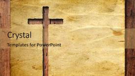  Presentation with designs - Presentation design featuring high resolution christian cross cut background and a yellow colored foreground