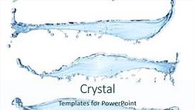  Presentation with water - PPT theme having high resolution water splashes collection background and a sky blue colored foreground