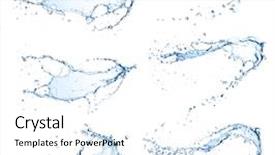  Presentation with water - Presentation theme featuring high resolution water splashes collection background and a white colored foreground