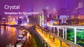 Presentation with china america - Slides enhanced with high rise - chongqing china riverside cityscape background and a violet colored foreground