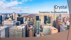  Presentation with new york - Audience pleasing slides consisting of high rise - new york new york usa backdrop and a light blue colored foreground