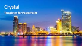  Presentation with china dishwashing - Presentation design enhanced with high rise - xiamen china cityscape of amoy background and a  colored foreground