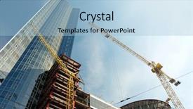  Presentation with high rise building - Presentation theme having high rise building - construction work site background and a light blue colored foreground