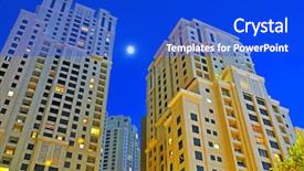  Presentation with apartments - Beautiful presentation featuring high rise building - highrise residential apartments backdrop and a cobalt blue colored foreground