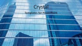  Presentation with mirror reflection - Beautiful presentation design featuring high rise building - houston downtown skyscrapers disctrict backdrop and a light blue colored foreground