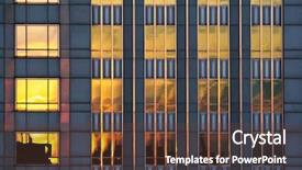  Presentation with rise - Cool new theme with high rise building - reflections in glass wall backdrop and a tawny brown colored foreground
