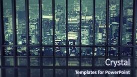  Presentation with view of rotterdam city - Audience pleasing presentation theme consisting of high rise building - view of a night city backdrop and a navy blue colored foreground